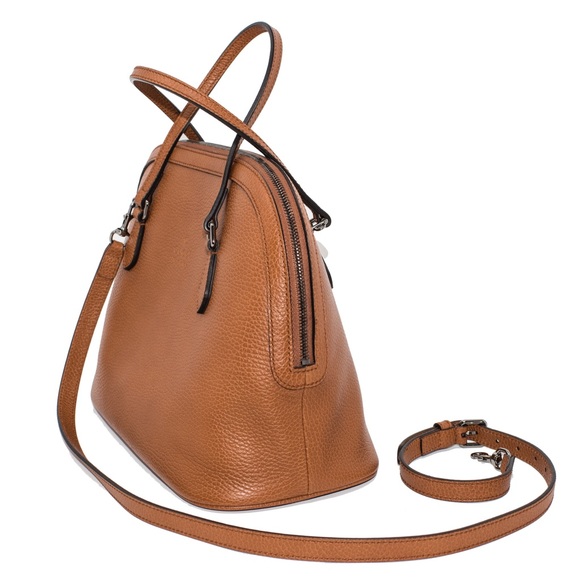 GUCCI MEDIUM BROWN LEATHER CONVERTIBLE SATCHEL BAG - Picture 2 of 3